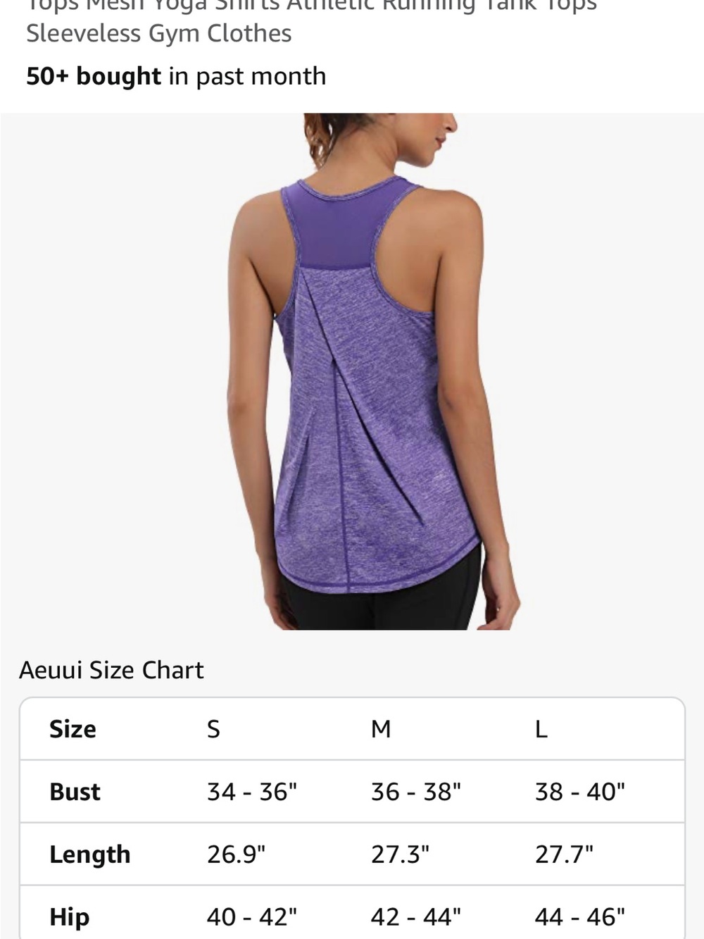 Purple Racerback Athletic Tank Top with Mesh Yoke